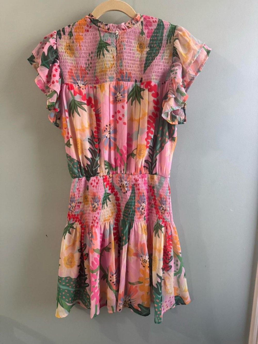 entro Pink Floral Smocked Mini Dress - Picture 2 of 6